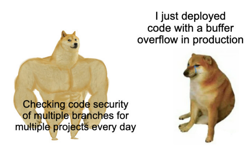 meme on security bugs in production