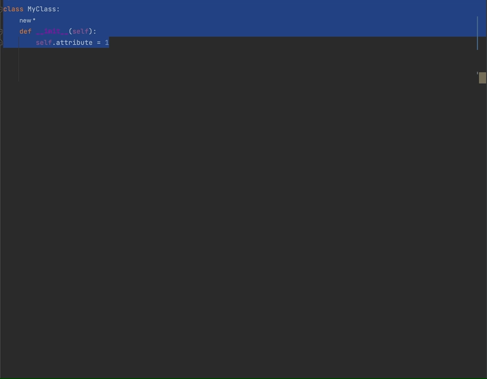 Creating a Code Snippet from PyCharm