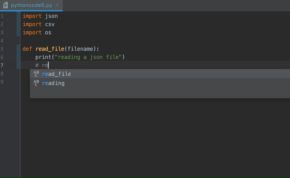 Searching Code Snippets in PyCharm using Python comments