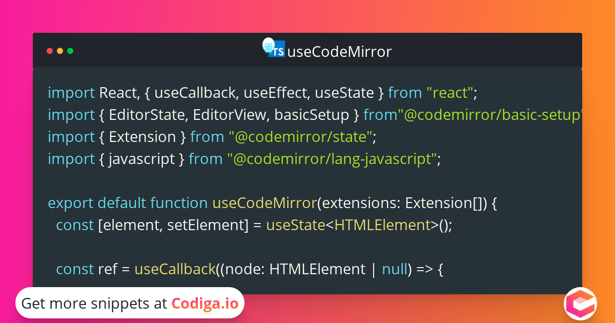 Implementing CodeMirror 6 in React with Code Snippets Autocompletion